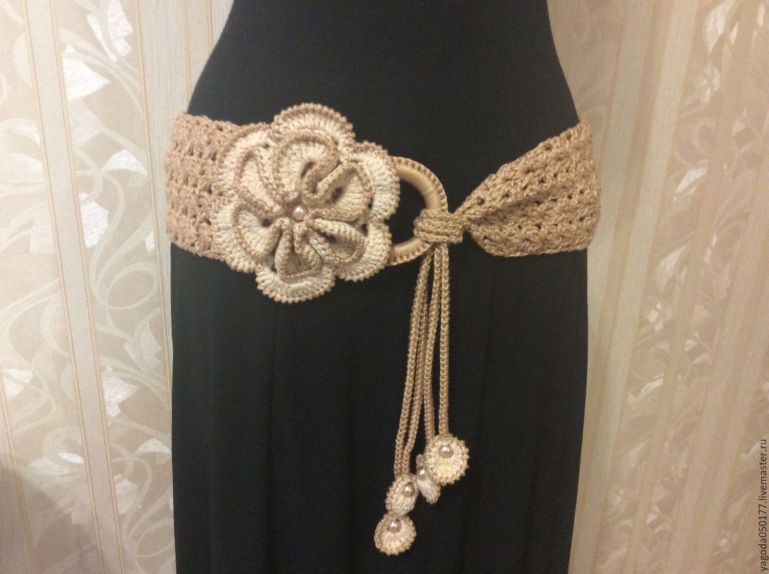 Wide belt, knit crochet shop online on Livemaster with shipping