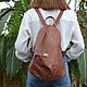 Кожаный рюкзак женский Карден (коричневый), Рюкзаки, Санкт-Петербург,  Фото №1