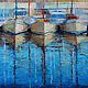 Painting 'Landscape with boats' oil on canvas 30h30cm, Pictures, Moscow,  Фото №1