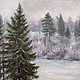 Картина маслом зимний пейзаж, Картины, Москва,  Фото №1