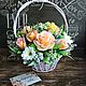 Flower arrangement of handmade soap in a basket in the assortment, Composition, Lomonosov,  Фото №1