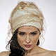 Evening turban hat hijab head wrap millinery with net and Pearls, Caps, Moscow,  Фото №1