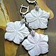 Earrings and Pendant White Flower jewelry set with mother of pearl, Jewelry Sets, Moscow,  Фото №1