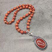 Украшения handmade. Livemaster - original item Necklace with pendant natural red jasper and carnelian. Handmade.