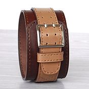 Украшения handmade. Livemaster - original item Custom Leather Bracelet, Bicolor Leather Cuff.. Handmade.