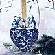 Сердце-валентинка  именное "О" гжель валентинка. Подарки на 14 февраля. Подарки  IrishcrochetGift. Ярмарка Мастеров.  Фото №4