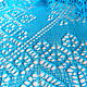 Shawl openwork knitted with knitting needles made of cotton summer Turquoise. Shawls. Lace Shawl by Olga. My Livemaster. Фото №6