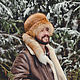 Mens fox fur hat with tail, Caps, Moscow,  Фото №1