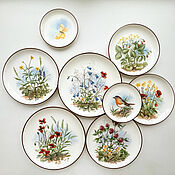 Посуда handmade. Livemaster - original item Plates: Midsummer, a collection of plates on the wall. Handmade.