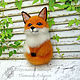 Brooch Fox - sister Fox felted wool. Felted Toy. Woolen Zoo. My Livemaster. Фото №4