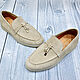 Women's loafers made of natural suede, in beige color!. Loafers. SHOES&BAGS. Online shopping on My Livemaster.  Фото №2