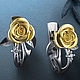 Order Earrings classic: Golden roses. aleksandr5 (Aleksandr5). Livemaster. . Earrings Фото №3
