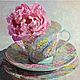Картина-миниатюра маслом Цветы и чай #5, Картины, Самара,  Фото №1