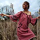 Заказать Pale Pink Ethnic Linen Dress «Flamingo». mongolia. Ярмарка Мастеров. . Dresses Фото №3