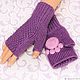 Headband with ears knit Cat Fingerless gloves with paws kit. Bandage. Space Cat Knitting. My Livemaster. Фото №5