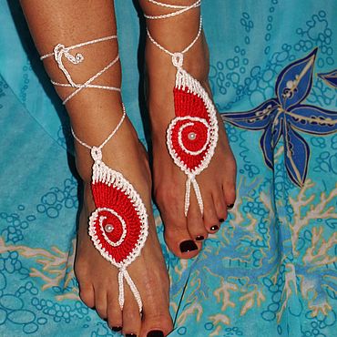 Вязаные украшения на ноги / Barefoot sandals's Photos