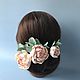 Jewelry in the bride's hairstyle hairpins with peonies and eucalyptus. Hair Decoration. Flowesforever. Online shopping on My Livemaster.  Фото №2