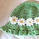 PANAMA for girl 'Wreath of daisies' knit, Panama, Moscow,  Фото №1