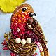  Осенняя брошь "Птичка в гнезде". Брошь-булавка. Sofi brooches. Ярмарка Мастеров.  Фото №5