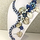 Valley Star Winds. Necklace made of lapis lazuli, flowers made of genuine leather, Jewelry Sets, St. Petersburg,  Фото №1