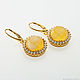 Earrings made of Baltic amber, silver with gilding and inlays swarovsk, Earrings, Moscow,  Фото №1