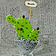 THE PRICKLY PEAR CACTUS. Cactus made of wool. Decorative succulent, Pots, Kharkiv,  Фото №1