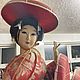 Винтаж: Кукла c мягким телом гейша на подставке установлена, фетр(?), Куклы винтажные, Ковентри,  Фото №1