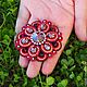 Soutache brooch 'the Scarlet flower'. Brooches. Soutazhe tale. My Livemaster. Фото №4