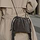 Кожаная сумка кисет, серая. Сумка через плечо. AUGUST BAGS. Ярмарка Мастеров.  Фото №4