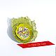 Оливковая Натэя-Батн ("Olive Nateya-Button"). Брошь-булавка. La Fleur De Gale. Интернет-магазин Ярмарка Мастеров.  Фото №2