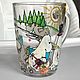 Mug glass with stained glass painting Moomin go to the beach. Mugs and cups. Paint glass (vtatyana66). Online shopping on My Livemaster.  Фото №2