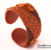 Украшения ручной работы. Ярмарка Мастеров - ручная работа Beaded bracelet Fresh tangerine shibori Swarovski orange stylish. Handmade.