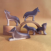 Copy of Wooden foxes  set
