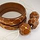 Decoration wooden box with a thin brown bracelets beads Ethnic style Jewelry
