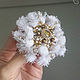 White brooch pendant Delicate winter Pearl amethyst. Shabby flower. Brooches. ssowl. Online shopping on My Livemaster.  Фото №2