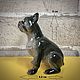 French bulldog, black: author's figurine, Figurines, Moscow,  Фото №1