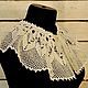 Воротник ручной работы «Ирисы в саду». Handmade. Натуральный материал. 100% лен. Воротник из коллекции `Прикосновение к былому`