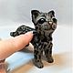 ON SALE Smoky leopard-miniature 8 cm, crocheted. Miniature figurines. Lebedeva Lyudmila (knitted toys). My Livemaster. Фото №4