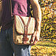 Leather and canvas shoulder bag, Men\'s bag, Volzhsky,  Фото №1