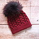 Hat with fur pompom. Caps. Oksana Demina. Online shopping on My Livemaster.  Фото №2