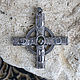 Silver cross with runes and black sapphire, Pendant, Moscow,  Фото №1