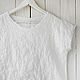 White blouse with open edges made of 100% linen, Blouses, Tomsk,  Фото №1