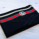 Черный   итальянский трикотажный  шарф из ткани Gucci, Палантины, Москва,  Фото №1