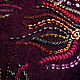 Декоративная подушка "Пёрышки павлина" (бордо). Подушки. V#Victoria#V. Ярмарка Мастеров.  Фото №5