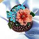 a basket of flowers. Brooch made of Japanese glass seed beads. Brooches. Elena Borkova (divelen). My Livemaster. Фото №4