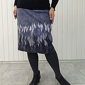 Одежда ручной работы. Ярмарка Мастеров - ручная работа Faldas: falda de lana gris plumas. Handmade.