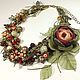 Fairy Red Berries. Necklace, brooch flower, Jewelry Sets, St. Petersburg,  Фото №1