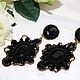 Large Black Evening Clips Dolce Earrings. Clip on earrings. Beaded jewelry by Mariya Klishina. Online shopping on My Livemaster.  Фото №2