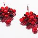 Earrings "Summer berries" garnet, red corral, Earrings, Moscow,  Фото №1