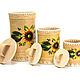 Set of painted tuesas ' Sunflowers'. For bulk products. Jars. SiberianBirchBark (lukoshko70). My Livemaster. Фото №4